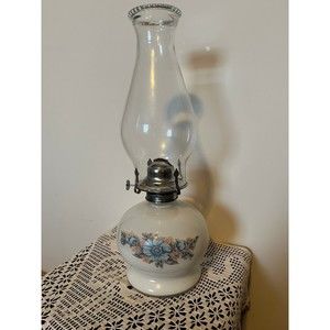 Vintage Victorian Rose kerosine lamp